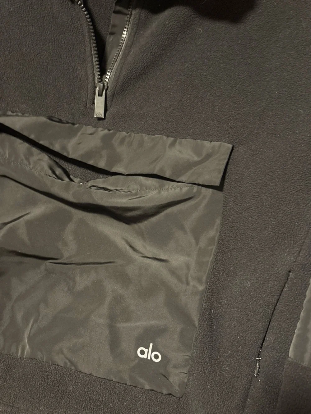 ALO Yoga Black Lightweight Quarter-Zip Pullover Jacket